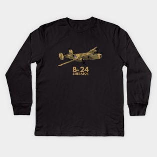 B-24 Liberator WW2 Heavy Bomber Kids Long Sleeve T-Shirt